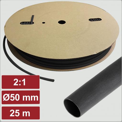 Electronic Garage EG25CA016 smršťovací bužírka bez lepidla černá 50 mm 25 mm Poměr smrštění:2:1 25 m