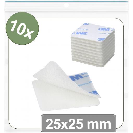 Quadrios 25CA670 kulaté suché zipy, lepicí, háčková a flaušová část, (d x š) 25 mm x 25 mm, bílá, 10 ks