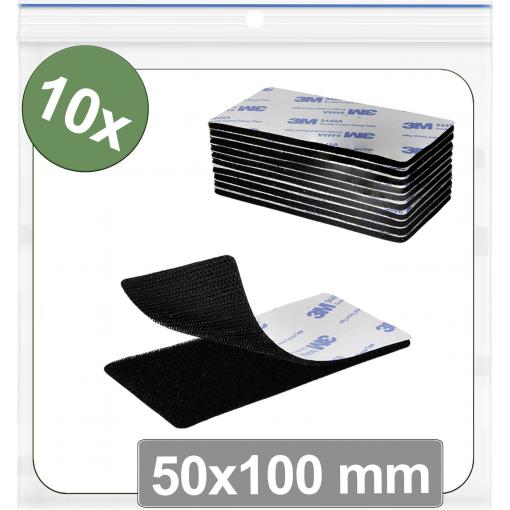 Quadrios 25CA658 kulaté suché zipy, lepicí, háčková a flaušová část, (d x š) 50 mm x 100 mm, černá, 10 ks