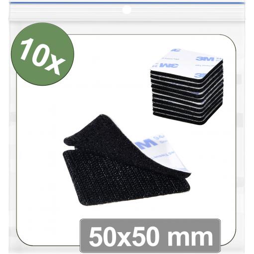 Quadrios 25CA656 kulaté suché zipy, lepicí, háčková a flaušová část, (d x š) 50 mm x 50 mm, černá, 10 ks