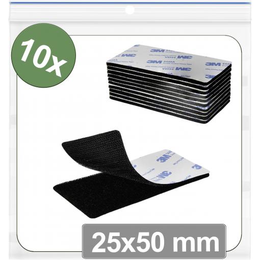 Quadrios 25CA653 kulaté suché zipy, lepicí, háčková a flaušová část, (d x š) 25 mm x 50 mm, černá, 10 ks