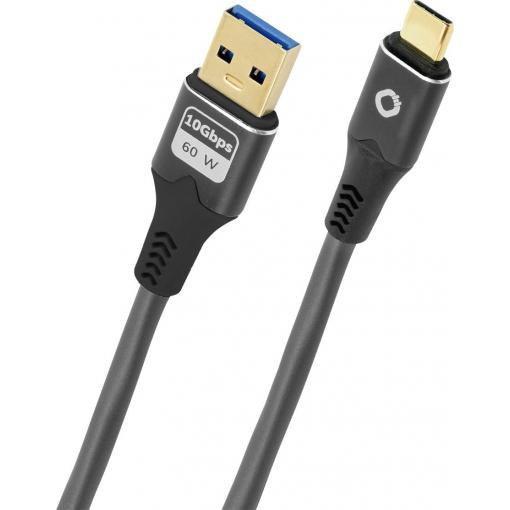 Oehlbach USB kabel USB 3.2 Gen1 USB-C ® zástrčka, USB-A zástrčka 0.5 m antracitová pozlacené kontakty D1C9371