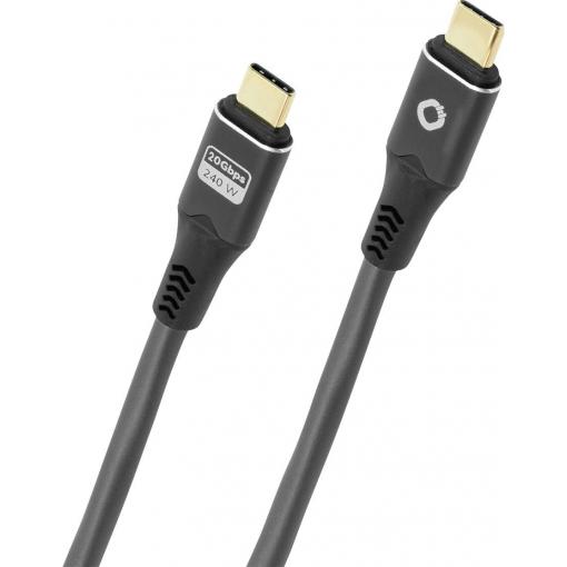 Oehlbach Kabel USB-C USB-C ® zástrčka 2 m antracitová stínění pletivem, 8K UHD D1C9369