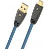 Oehlbach USB kabel USB-C ® zástrčka, USB-A zástrčka 2 m petrolejová stínění pletivem, krytí TPE D1C9579