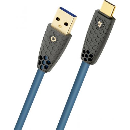 Oehlbach USB kabel USB-A zástrčka, USB-C ® zástrčka 0.5 m petrolejová stínění pletivem D1C9560