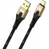 Oehlbach USB kabel USB-A zástrčka, USB-C ® zástrčka 0.5 m černá/zlatá stínění pletivem D1C9550