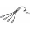 Renkforce RF-6861934 USB Hub 4 porty USB-A USB 3.0 5 GBit/s s hliníkovým krytem šedá RF-HUB-300