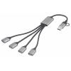 Renkforce RF-6861934 USB Hub 4 porty USB-A USB 3.0 5 GBit/s s hliníkovým krytem šedá RF-HUB-300