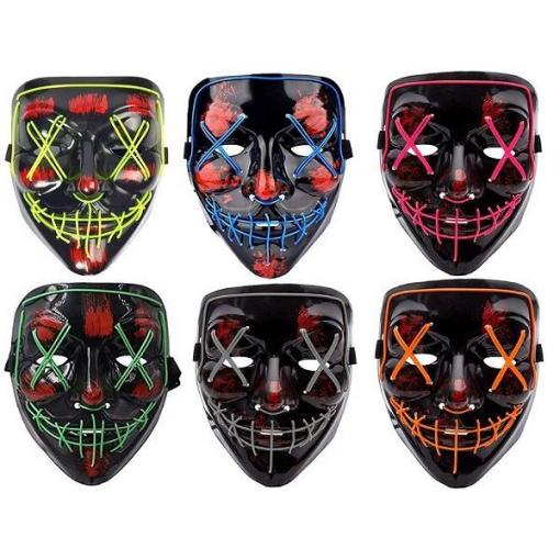 LED maska halloween h_v327, univerzální velikost, dálkové ovládání