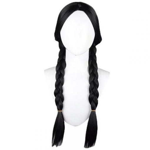Syntetická paruka 56cm Wednesday Addams