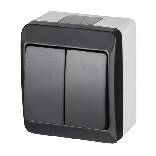 Instalační spínač nástěnný Galatea 5332-07 antracit IP44