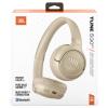 JBL Tune 530 sluchátka otevřená (On Ear) Bez kabelu, Bluetooth® béžová Redukce šumu mikrofonu headset telefon