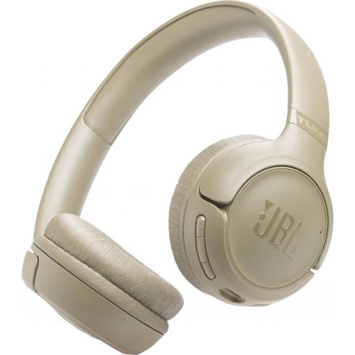 JBL Tune 530 sluchátka otevřená (On Ear) Bez kabelu, Bluetooth® béžová Redukce šumu mikrofonu headset telefon