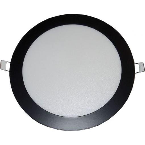 Podhledové LED světlo 18 W, 225 mm, 3000 K, vestavné, černé
