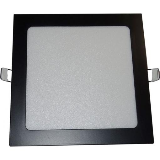 Podhledové LED svítidlo 15 W, 188×188 mm, 3000 K, vestavné, černé