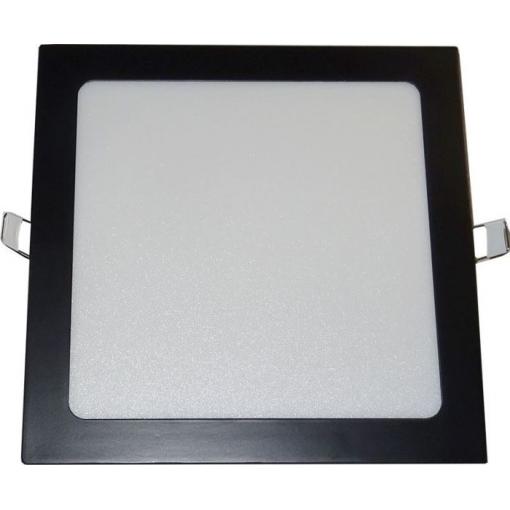 Podhledové LED svítidlo 18 W, 220×220 mm, 4000 K, vestavné, černé