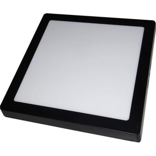 Podhledové LED svítidlo 24 W, 300 × 300 mm, 3000 K, přisazené, černé