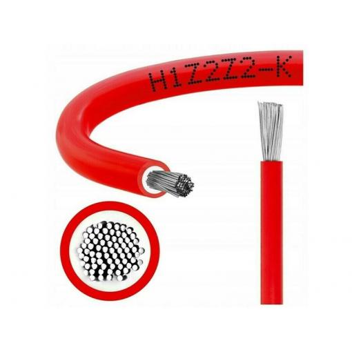 Solární kabel 10mm2, 1500V, červený, 500m