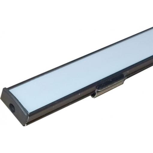 Hliníkový profil MS-509 pro LED pásku 8–10 mm, 1 m, černý, anodizovaný