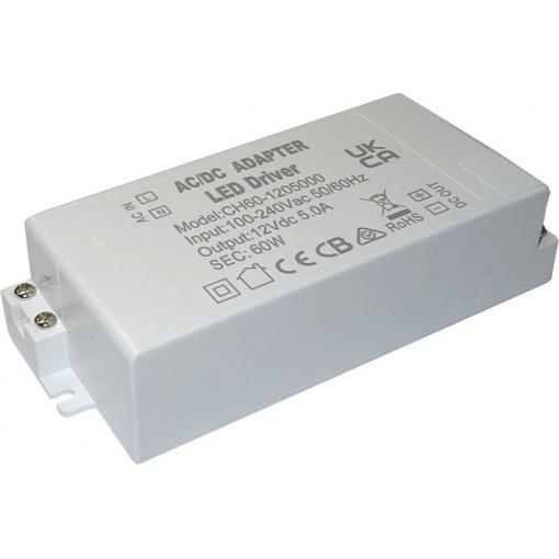 LED driver 12 V DC / 60 W, IP20, 100–240 V AC