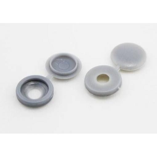 Kryty šroubů 5 mm, průměr 13 mm, světle šedé, 100 ks