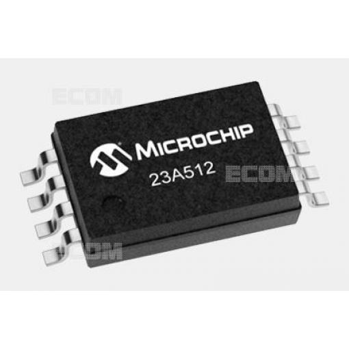 Paměť SRAM MCP23A512-I/ST, 512 kbit, SPI, TSSOP-8