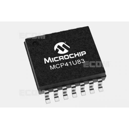 Digitální potenciometr MCP41U83T-104E/ST, 100 kΩ, 1024 kroků, TSSOP14