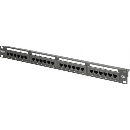Digitus DIGITUS - CAT 6, Klasse E Patch Panel, ungeschirmt patch panel 483 mm (19) CAT 6A černá osazený