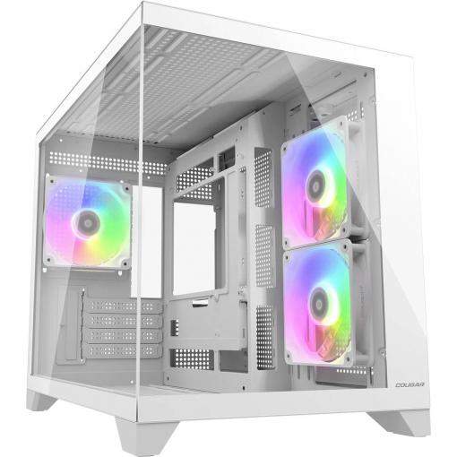 Cougar FV150 mini tower PC skříň, herní pouzdro bílá boční okno