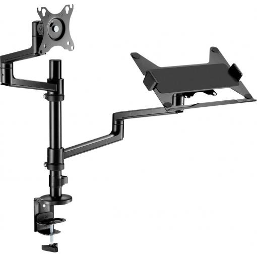 ICY BOX rameno na monitory IB-MS622-T Monitorständer für einen Monitor bis 32 und ein Notebook bis 17,3 1 Displej: (s) 81,3 cm (32) černá nakláněcí