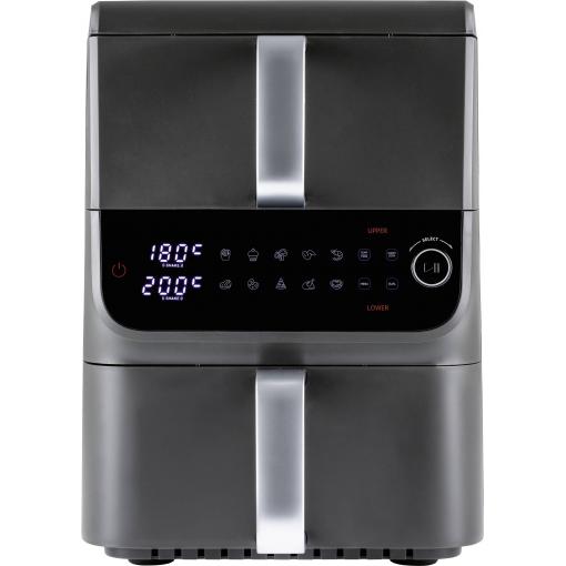 GourmetMaxx 16404 horkovzdušná fritéza 10 l 2500 W nepřilnavý povlak, bez BPA, Cool touch pouzdro, Digitální časovač, funkce grilování, horkovzdušný,