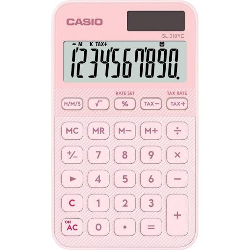 Casio kapesní kalkulačka, displej (počet míst) 10, světle starorůžová