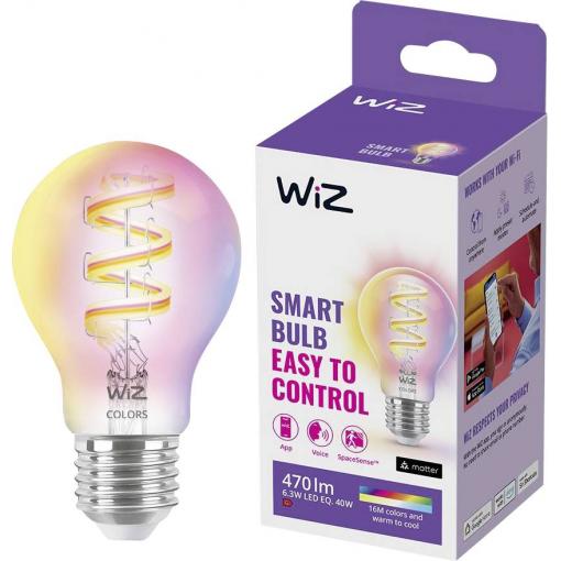 WiZ 8720169072176 LED Energetická třída (EEK2021) G (A - G) E27 válcový tvar 6.3 W = 40 W (š x v x h) 108 x 108 x 60 mm 1 ks