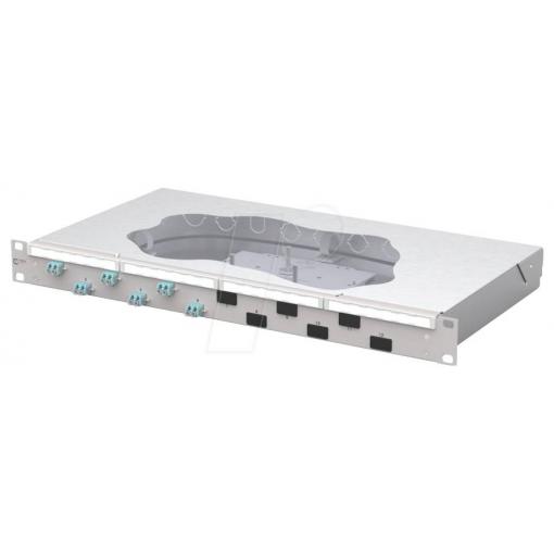 Metz Connect OpDAT fix2 Patchfeld splice 6xLC-D OM3 patch panel 483 mm (19) Kabel 1 U světle šedá osazený
