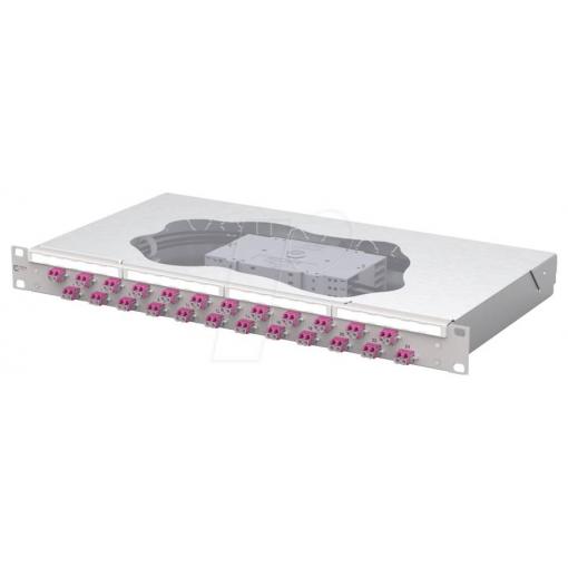 Metz Connect OpDAT fix2 Patchfeld splice 24xLC-D OM4 patch panel 483 mm (19) LC 1 U světle šedá osazený