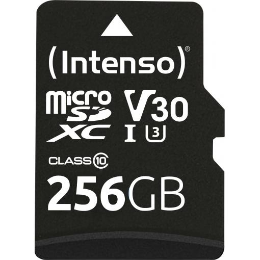 Intenso Professional paměťová kartam miniSDXC Retail 256 GB Class 10, UHS-I U3, v30 Video Speed Class Vodotěsný, Teplotně odolná