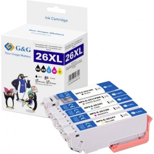 G&G Ink kompatibilní černá, černá, azurová, purppurová, žlutá NP5-E-2621/2631-5 GP-E26XLBKPBCMY-5P