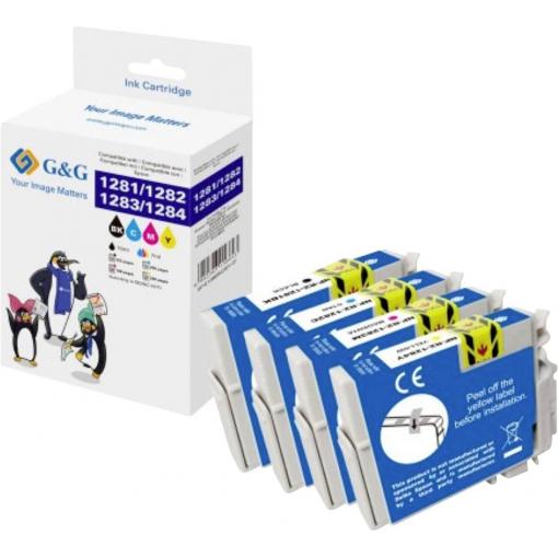 G&G Ink kompatibilní černá, azurová, purppurová, žlutá NP-R2-1281-4 GP-E1285BKCMY-4P
