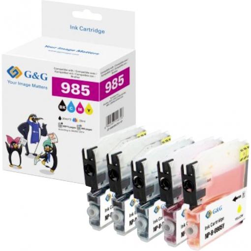G&G Ink kompatibilní černá, černá, azurová, purppurová, žlutá GP-B985BKCMY-5P