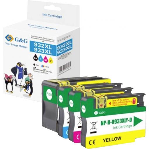 G&G Ink kompatibilní černá, azurová, purppurová, žlutá NP-H-0932XLBK/933XLCMY GP-H932XLBK/933XLCMY-4P