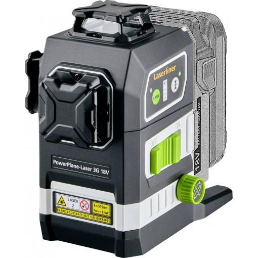 Laserliner PowerPlane-Laser 3G Multi-18V Trojrozměrný laser Zelený laser, Vč. boxu, bez akumulátoru, samonivelační dosah (max.): 60 m