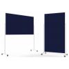 magnetoplan moderační tabule VarioPin (š x v) 100 cm x 180 cm plsť bílá, tmavě modrá oboustranně použitelné, včetně koleček, magnetické, nástěnka 1181114