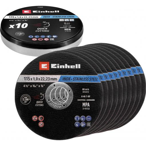 Einhell 711525 sada řezných kotoučů 115 mm 10 ks kov, nerezová ocel, ocel, list