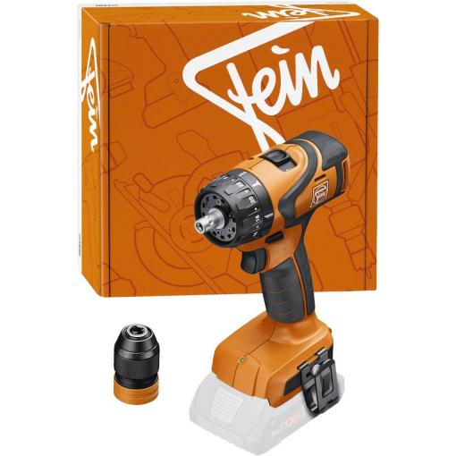 Fein ABS 18 Q AS aku vrtací šroubovák, 18 V, 4 Ah Li-Ion bezkartáčové, bez akumulátoru, bez nabíječky, vč. příslušenství, 99100001555
