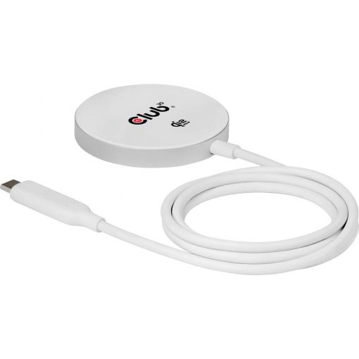 club3D bezdrátová indukční nabíječka 25 W Qi2 USB-C 25Wa CAC-3026 Výstup Qi standard bílá