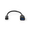 USB Adaptér Typ-C vidlice  / USB-A zásuvka 20cm černý CCGT61710BK02