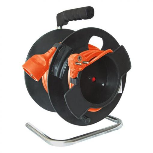 Solight prodlužovací přívod na bubnu, 1 zásuvka, 25m, oranžový kabel, 3x 1,5mm2 - PB11O