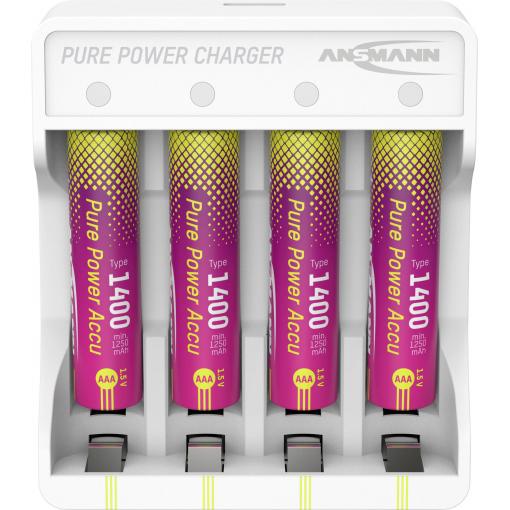 Ansmann Pure Power Set 4× Micro AAA Akkus und Lademodul akumulátor AAA Li-Ion 1250 mAh 1.5 V 1 ks