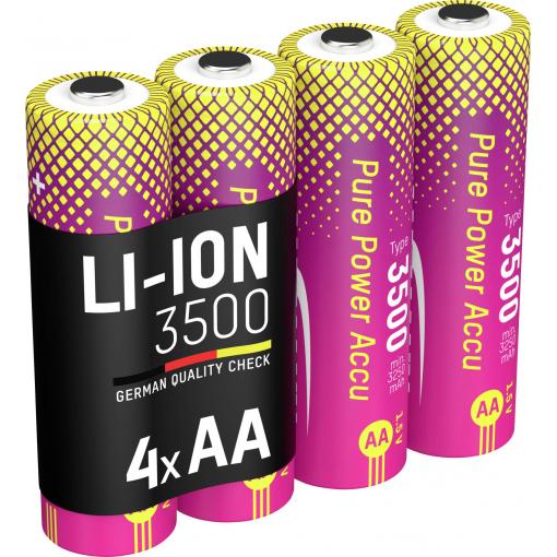 Ansmann Li-Ion Akku Mignon AA Typ 3500 (min. 3200 mAh) sada akumulátorů, Li-Ion, 3250 mAh, 1.5 V, 1 ks