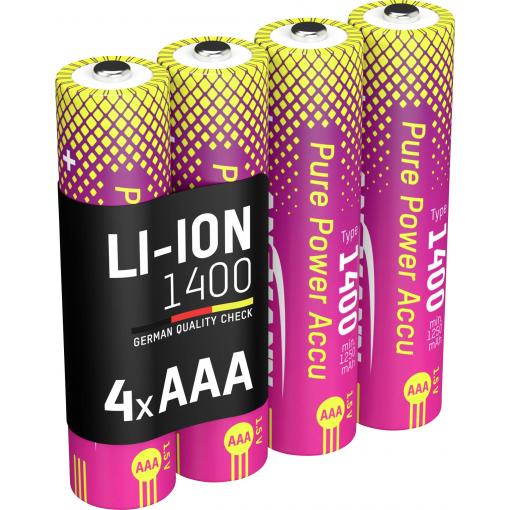 Ansmann Li-Ion Akku Micro AAA Typ 1400 (min. 1250 mAh) sada akumulátorů Li-Ion 1250 mAh 1.5 V 1 ks